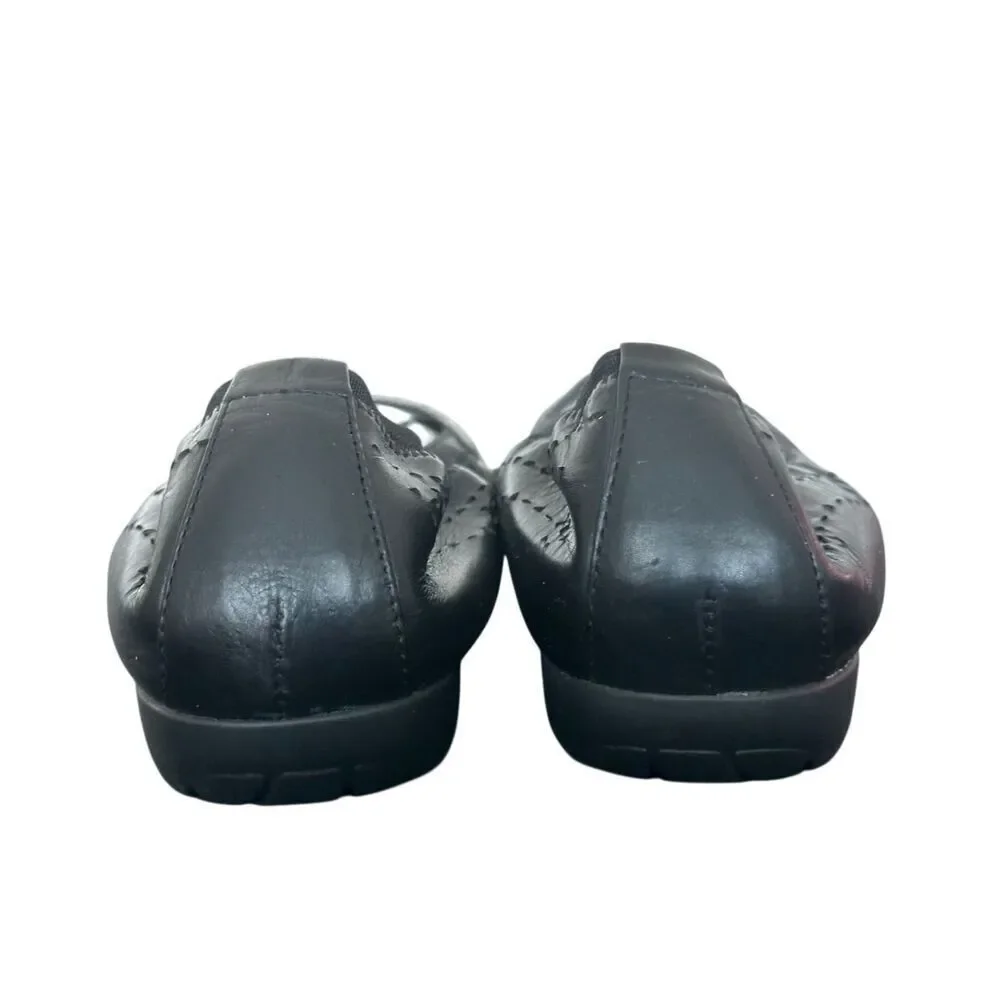 Abeo NARROW Tamra Black Leather Ballet Flats Size 10 N